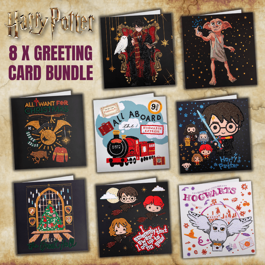 Harry Potter Crystal Art 18x18cm Greeting Card Bundle x8