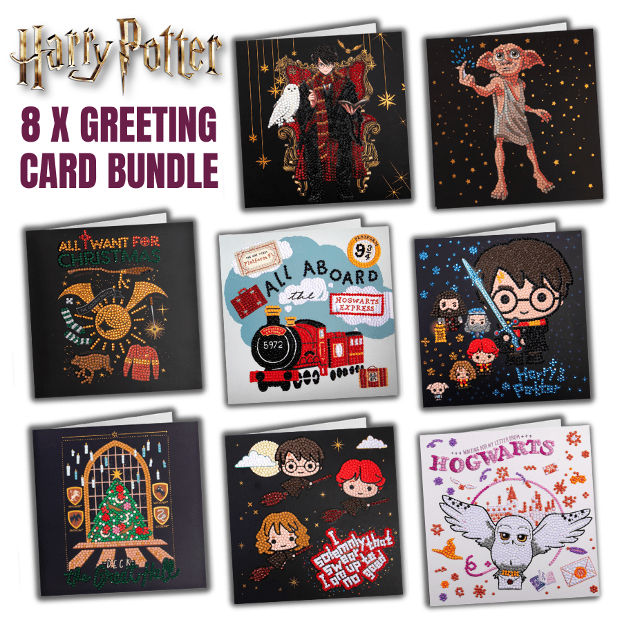 Harry Potter Crystal Art 18x18cm Greeting Card Bundle x8