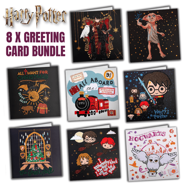 Harry Potter Crystal Art 18x18cm Greeting Card Bundle x8