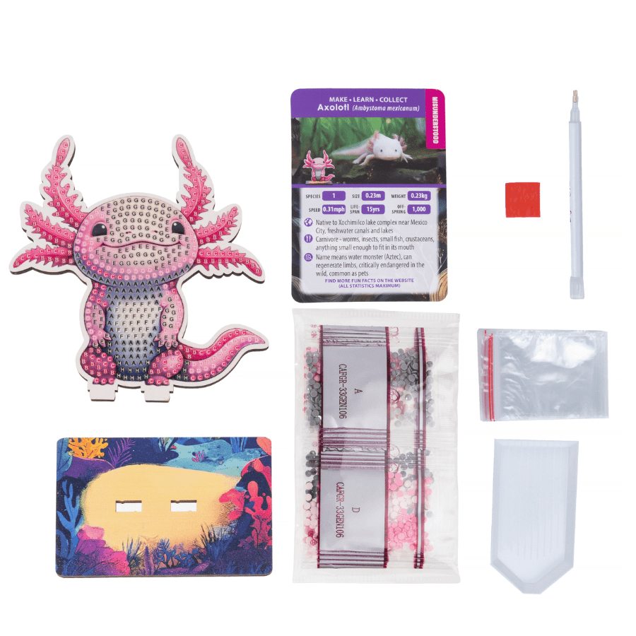 Axolotl Crystal Art Wildlife Buddies