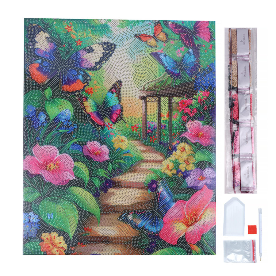 Butterfly Lane Crystal Art Canvas Kit 40x50cm