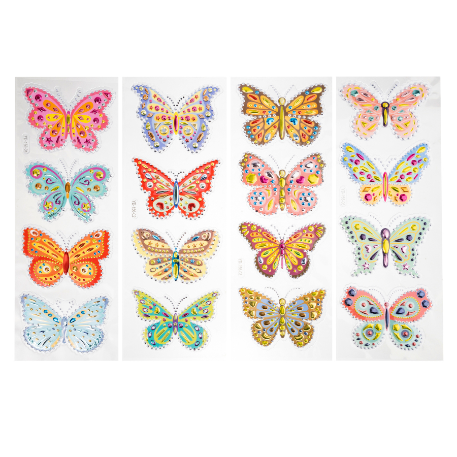 Butterfly Motif Adhesive Stickers x 96