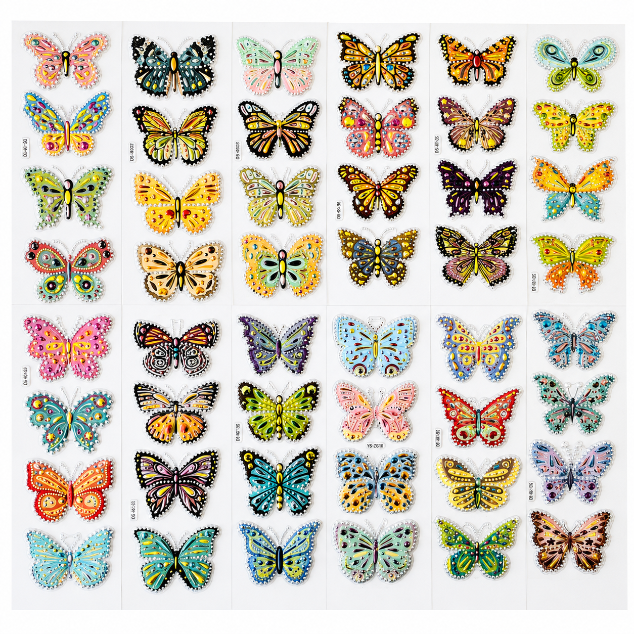 Butterfly Motif Adhesive Stickers x 96