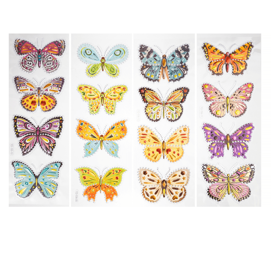 Butterfly Motif Adhesive Stickers x 96