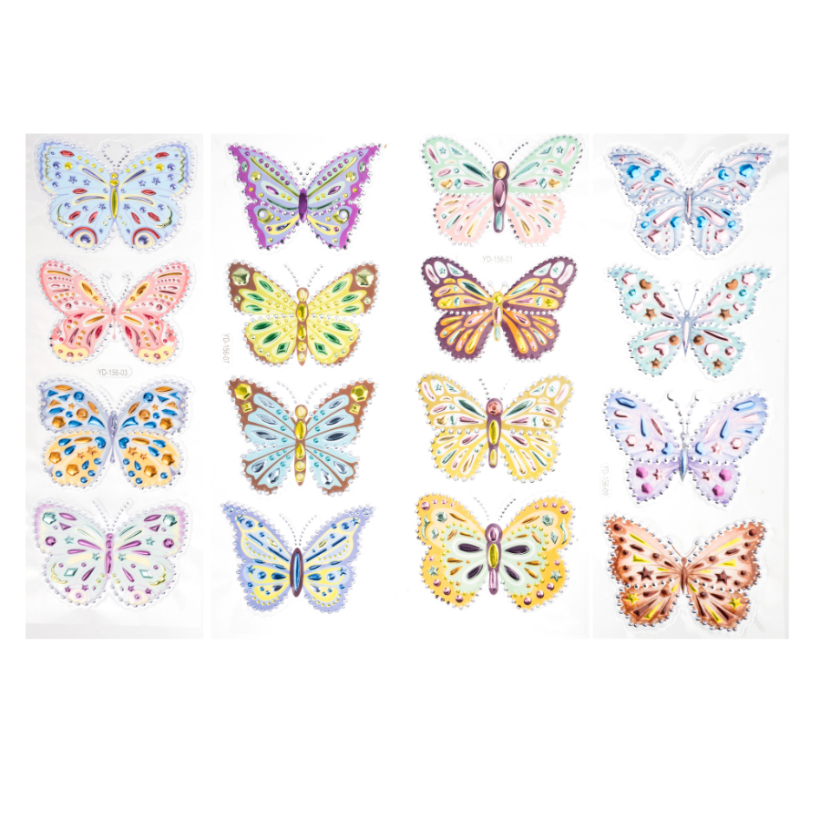 Butterfly Motif Adhesive Stickers x 96