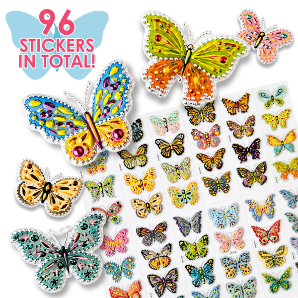 Butterfly Motif Adhesive Stickers x 96