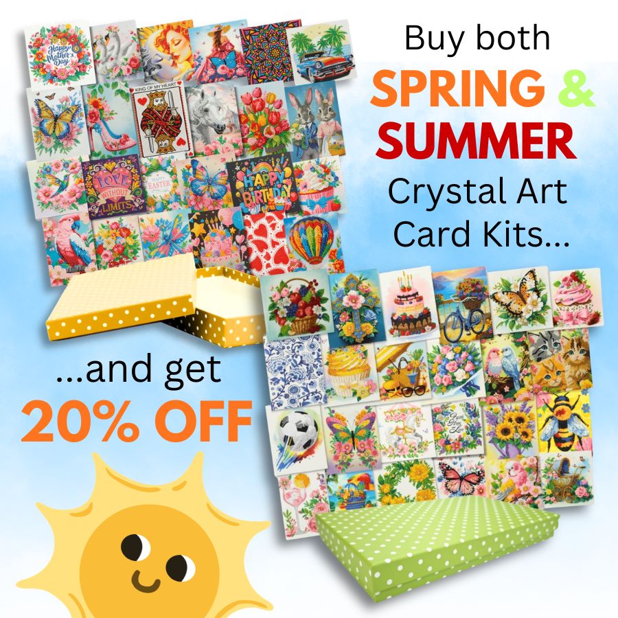 Summer Crystal Art Card Making Kit x 24 Cards