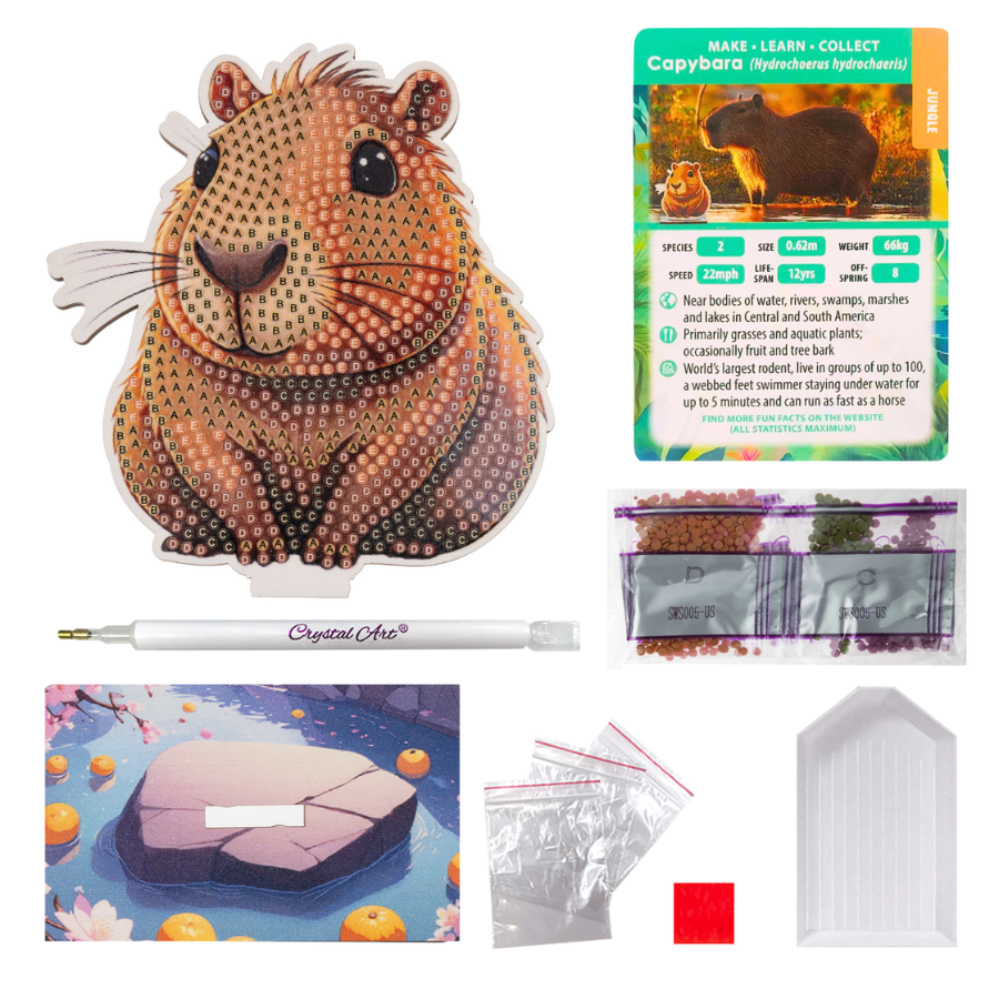 Capybara Crystal Art Wildlife Buddies