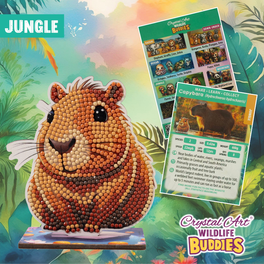 Capybara Crystal Art Wildlife Buddies