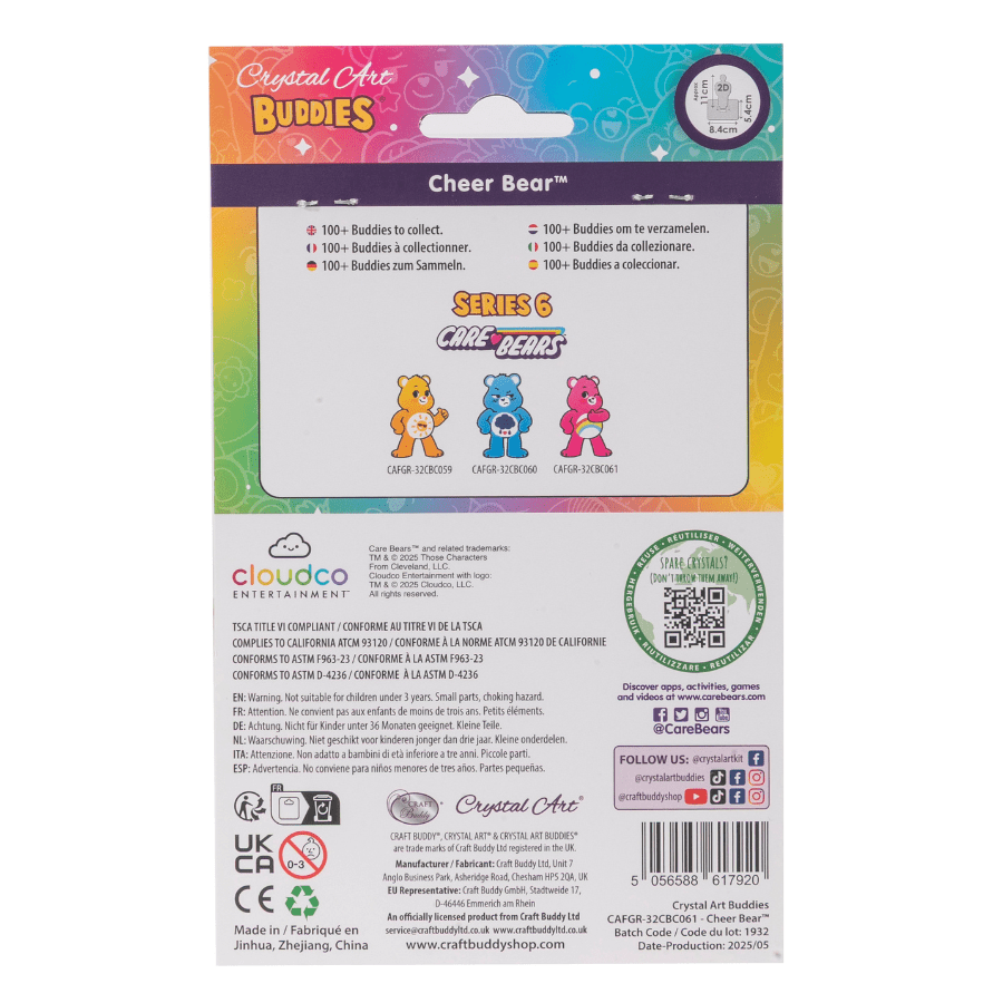 Cheer Bear Crystal Art Buddies Care Bears Series 6