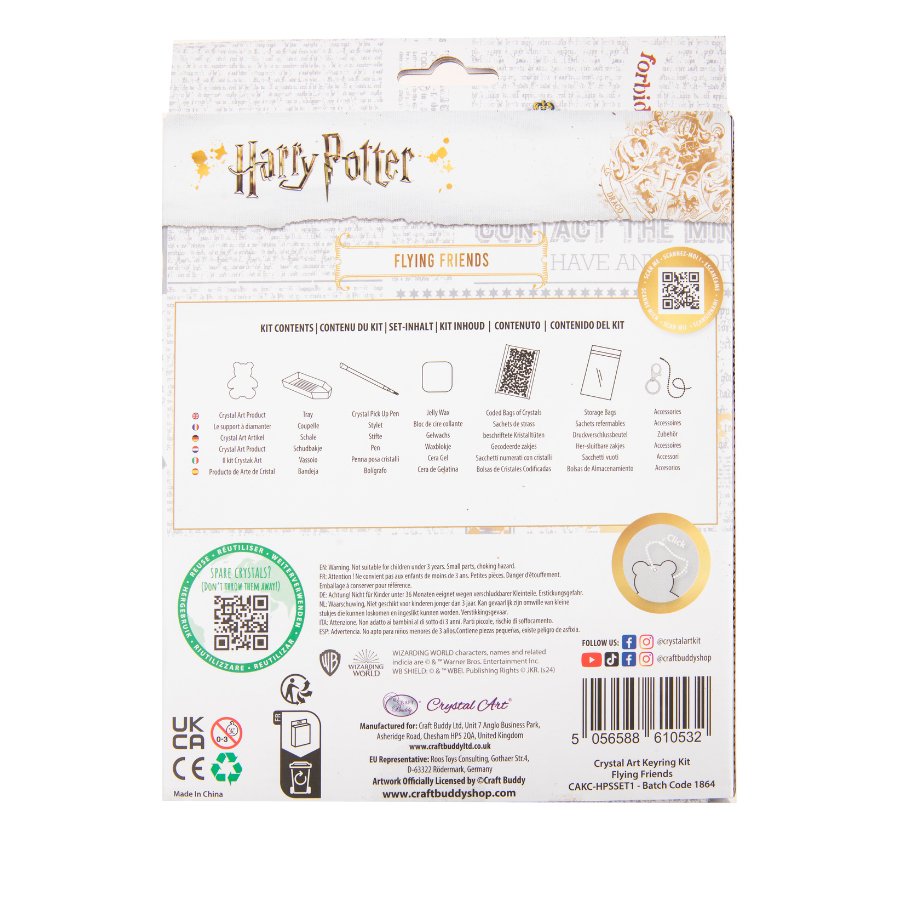 Flying Friends Harry Potter Crystal Art Keyring Kit