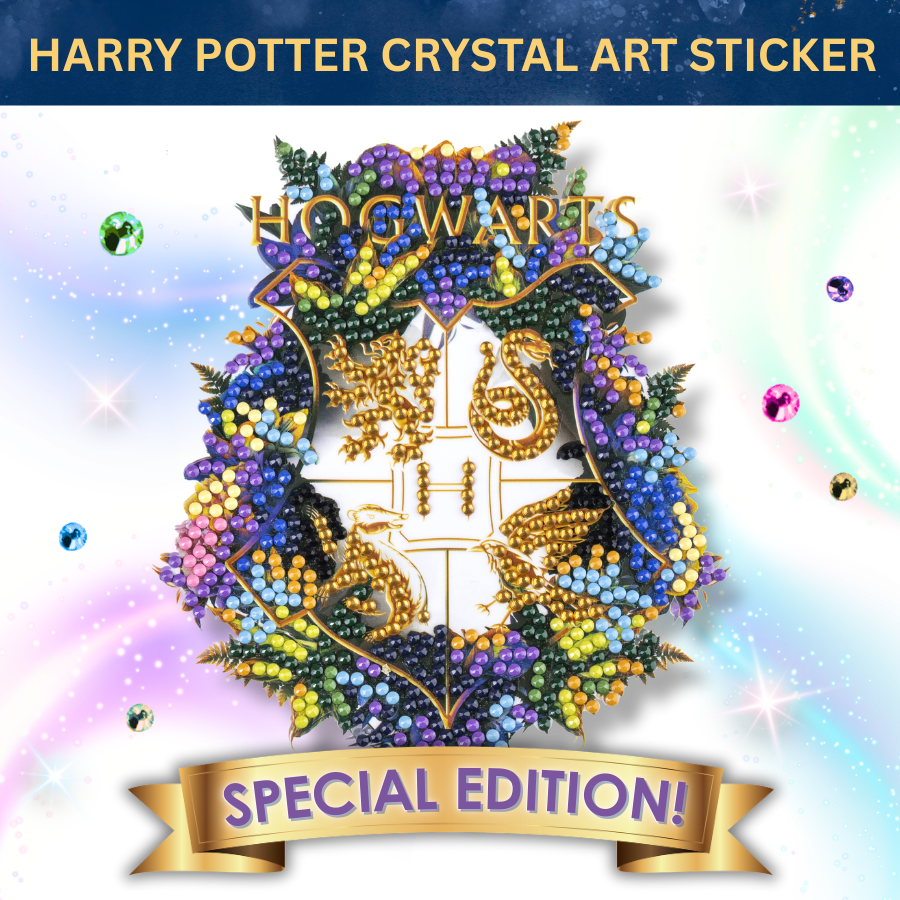 Harry Potter Hogwarts Crest Crystal Art Sticker Special Edition