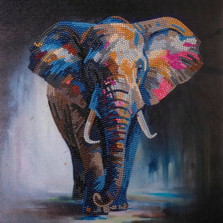 Majestic Elephant Crystal Art Canvas 30x30cm