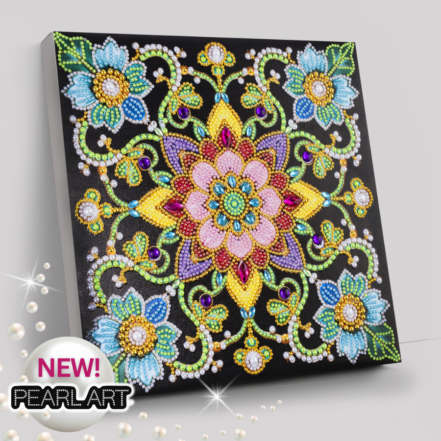 Mandala Colour Pearl Art Canvas Kit 30x30cm