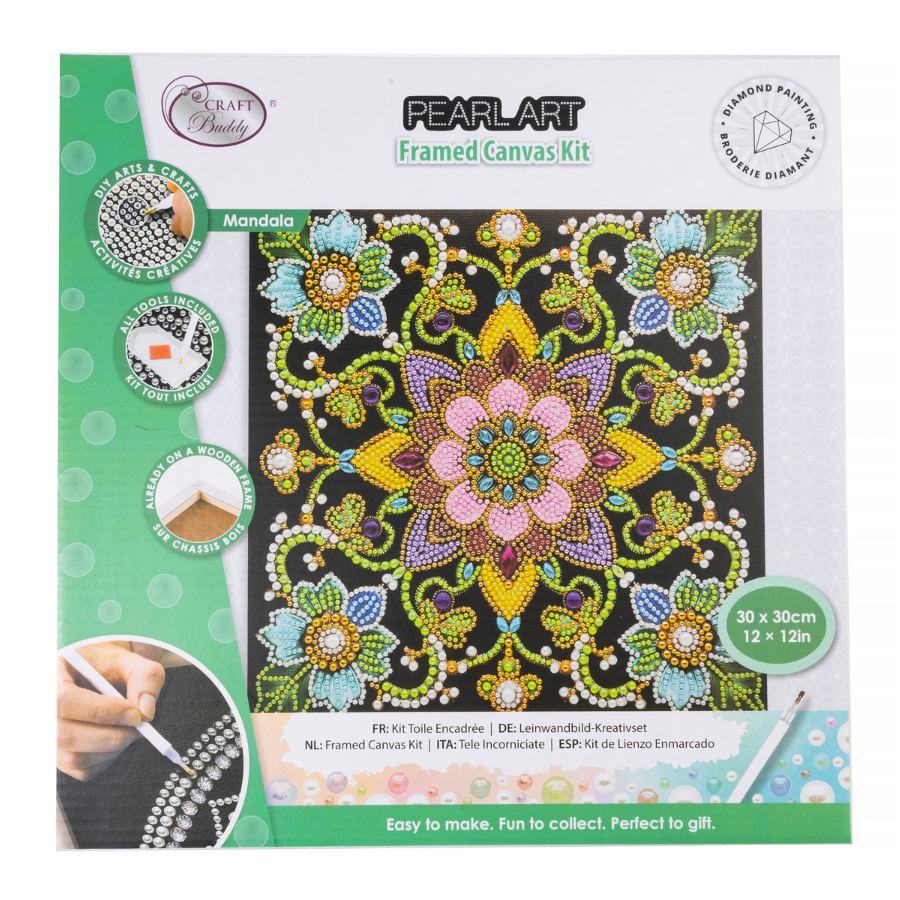 Mandala Colour Pearl Art Canvas Kit 30x30cm