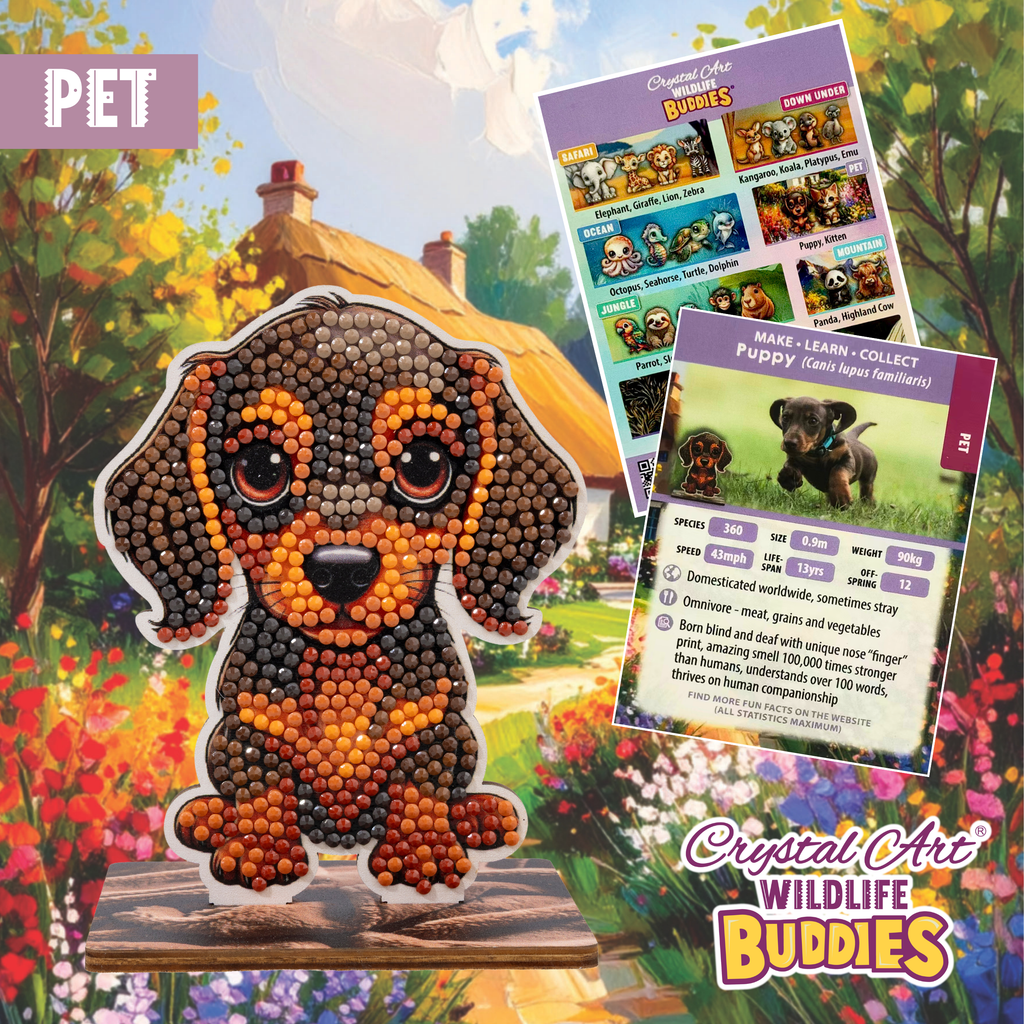 Puppy Crystal Art Wildlife Buddies