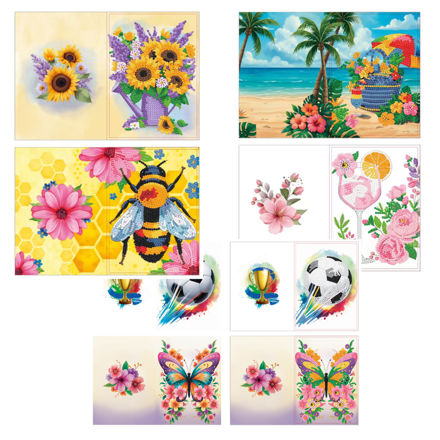 Summer Crystal Art Card Making Kit x 24 Cards