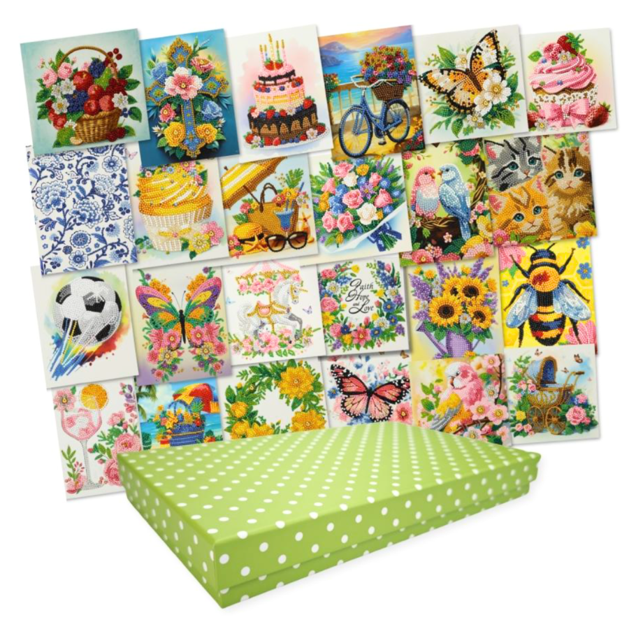 Summer Crystal Art Card Making Kit x 24 Cards