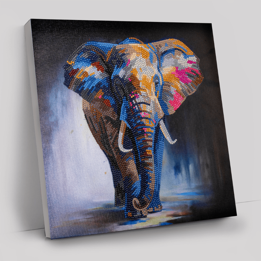 Majestic Elephant Crystal Art Canvas 30x30cm