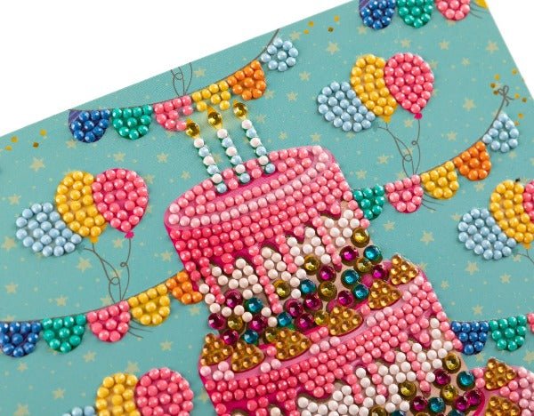 "Happy Birthday" Crystal Art Card 18x18cm