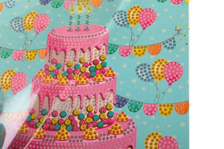 "Happy Birthday" Crystal Art Card 18x18cm